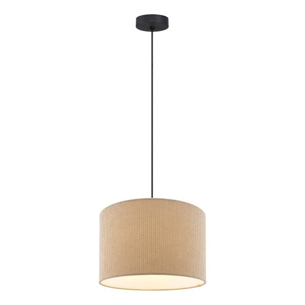 Hanglamp Coning rond gietijzer/fluweel - lichtbruin - Aantal lichtbronnen: 1
