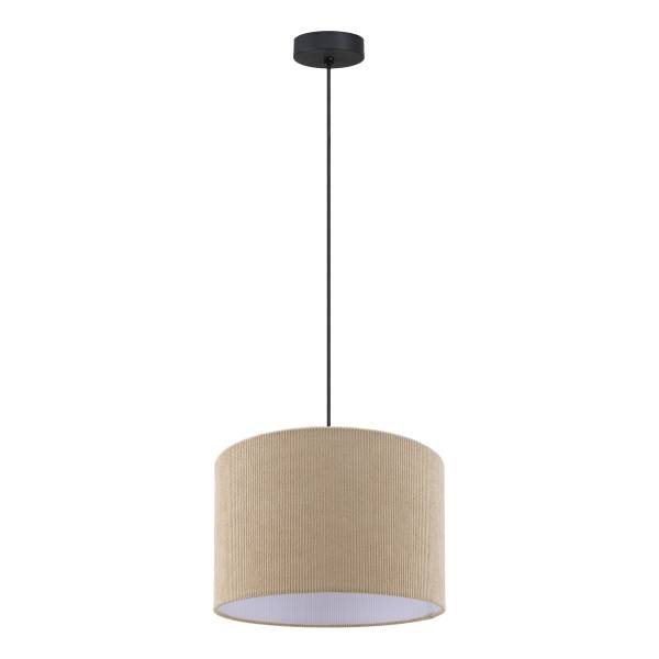 Hanglamp Coning rond gietijzer/fluweel - lichtbruin - Aantal lichtbronnen: 1