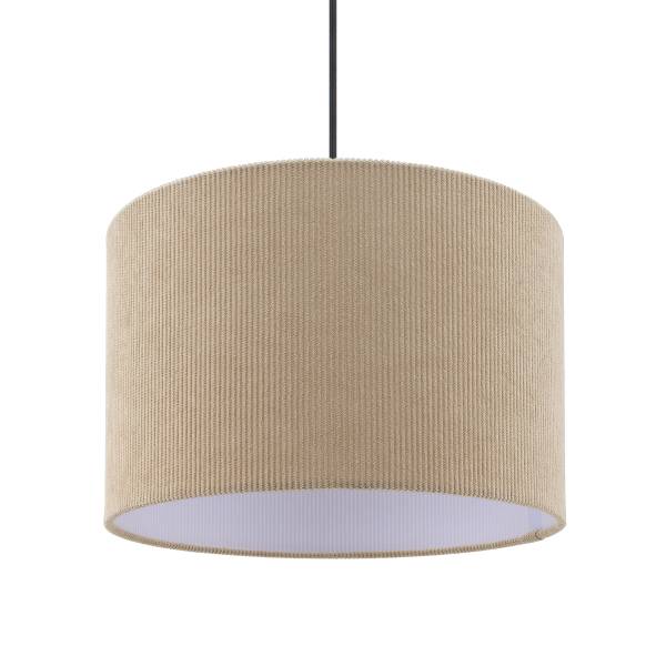 Hanglamp Coning rond gietijzer/fluweel - lichtbruin - Aantal lichtbronnen: 1