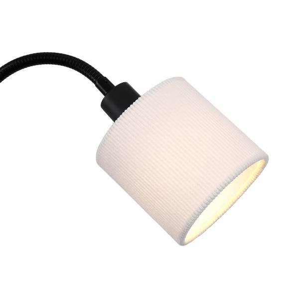 Stehleuchte Berby Gusseisen / Samt - Beige - 2-flammig