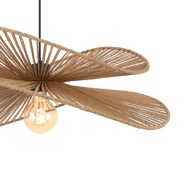 Pendelleuchte Fulger Gusseisen / Papier - Natur - 1-flammig