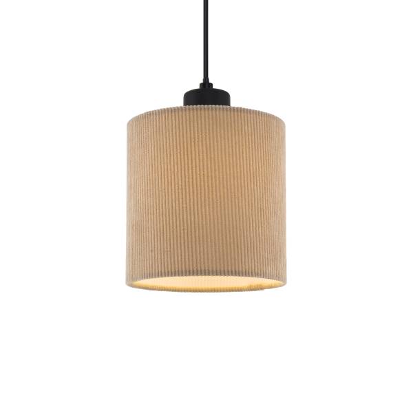 Hanglamp Coning gietijzer/fluweel - lichtbruin - 3-lichts