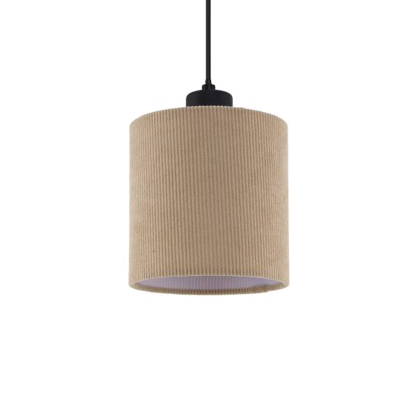 Hanglamp Coning gietijzer/fluweel - lichtbruin - 3-lichts
