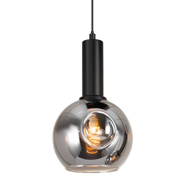 Hanglamp Ardeno rond gietijzer/rookglas - zwart - 3-lichts