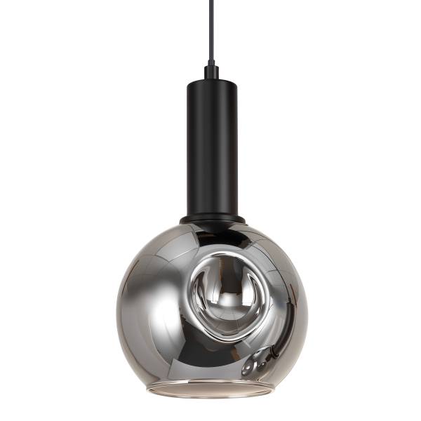 Hanglamp Ardeno rond gietijzer/rookglas - zwart - 3-lichts