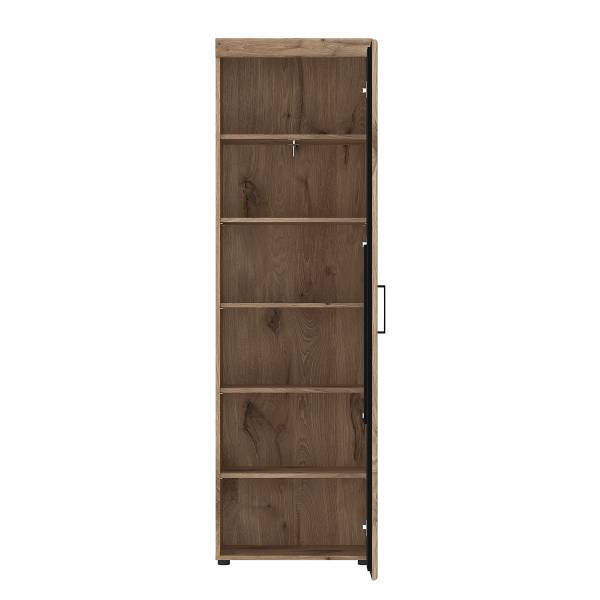 Garderobenschrank Barkoy Eiche Viking Dekor / Anthrazit - Türanschlag rechts