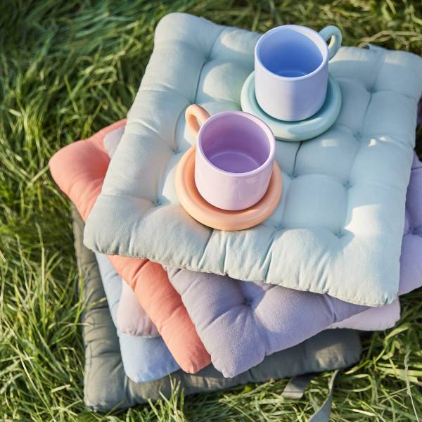 Stoelkussen SOLID katoen/polyester - grijs