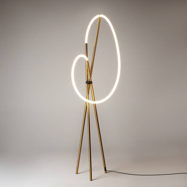 Lampada da terra LED Crochet Silicone / Alluminio - 1 punti luce