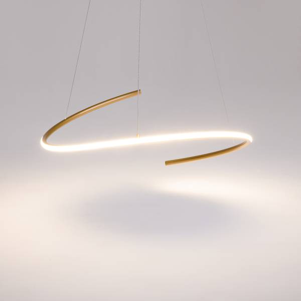 Suspension LED Curve - Type A Silicone / Aluminium - 1 ampoule - Laiton