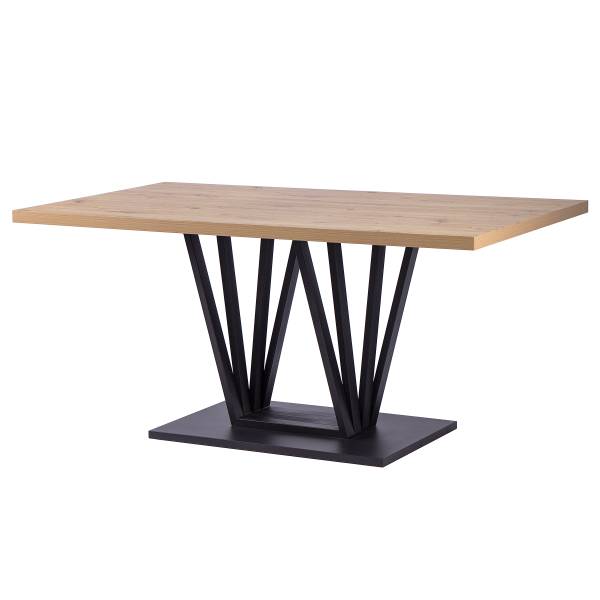 Tavolo da pranzo Nasida Effetto rovere Artisan / Nero
