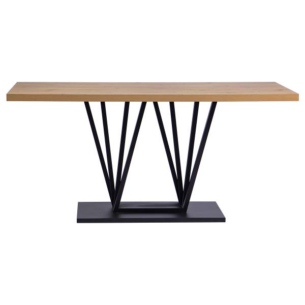 Tavolo da pranzo Nasida Effetto rovere Artisan / Nero