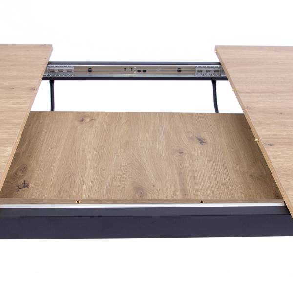 Ausziebarer Esstisch Grokoy Braun - Eisen - 160 x 76 x 90 cm
