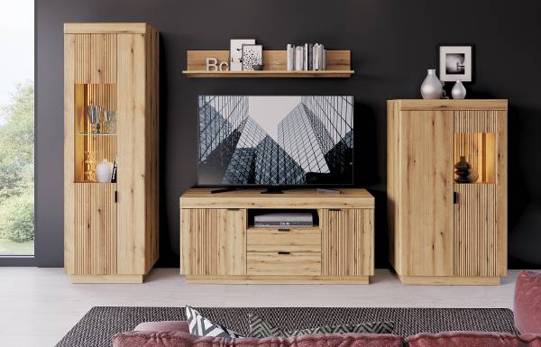 Credenza con illuminazione Wedero Effetto rovere