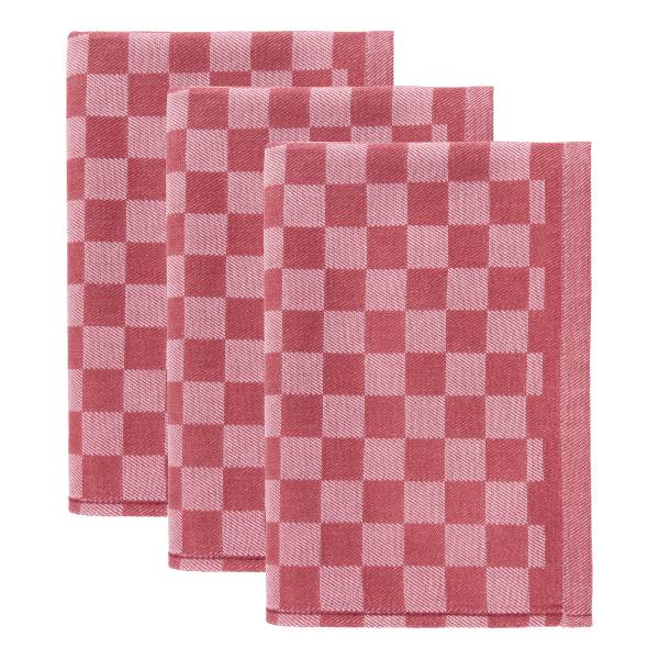 Set di 3 canovacci CHECKER STYLE Cotone - Rosso