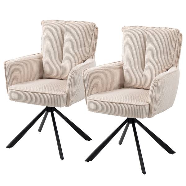 Set di 2 sedie girevoli SALVIN Beige