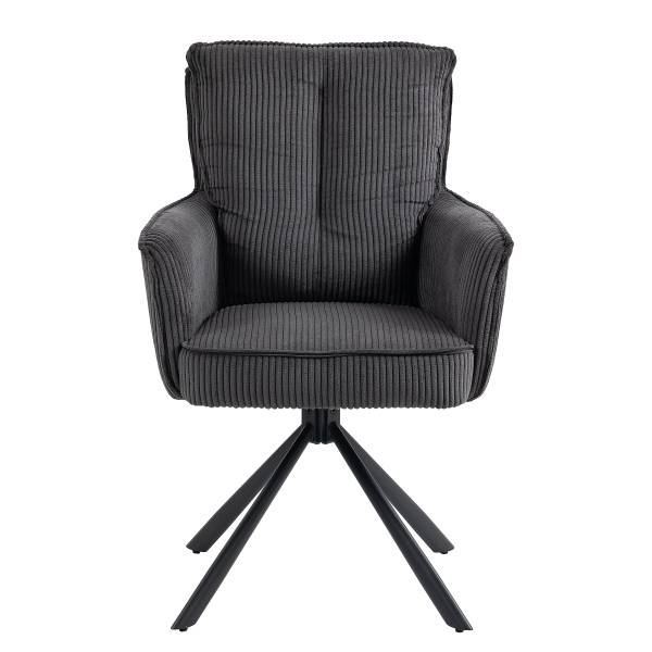 Chaise à accoudoirs pivotante SALVIN x2 Gris foncé