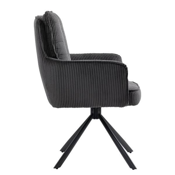 Chaise à accoudoirs pivotante SALVIN x2 Gris foncé