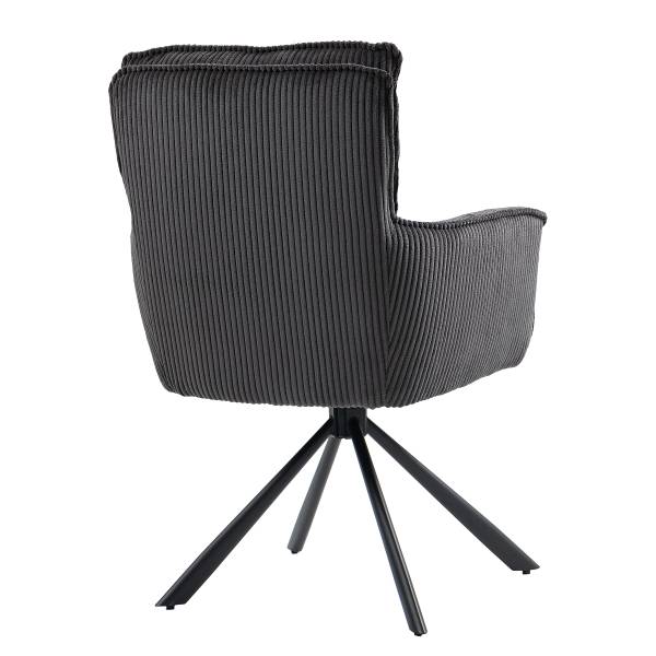 Chaise à accoudoirs pivotante SALVIN x2 Gris foncé