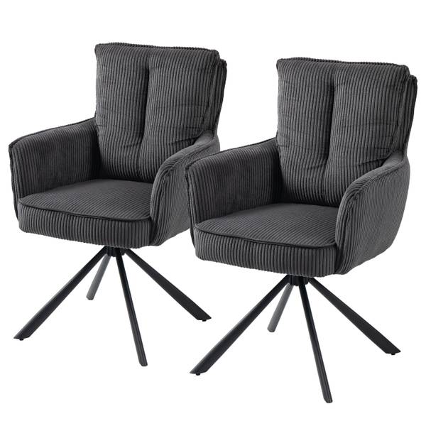 Chaise à accoudoirs pivotante SALVIN x2 Gris foncé