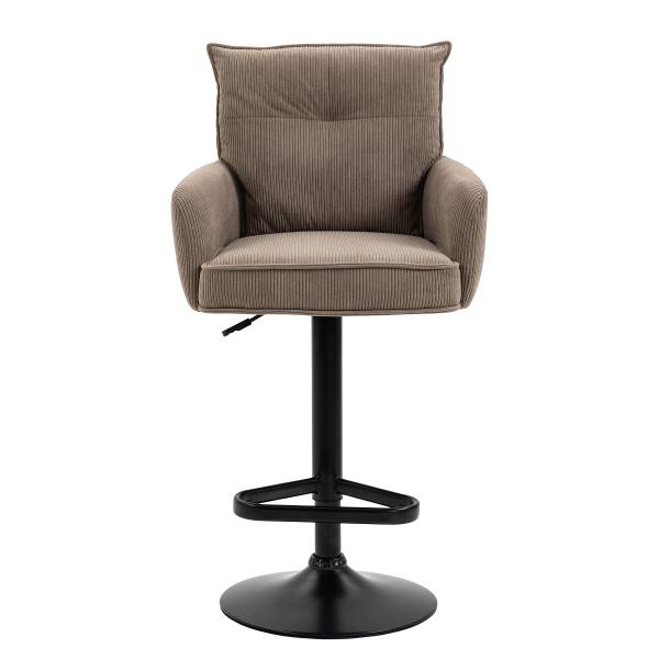 Drehbarer Barstuhl DIDRIP 2er-Set Höhenverstellbar - Braun - Teller