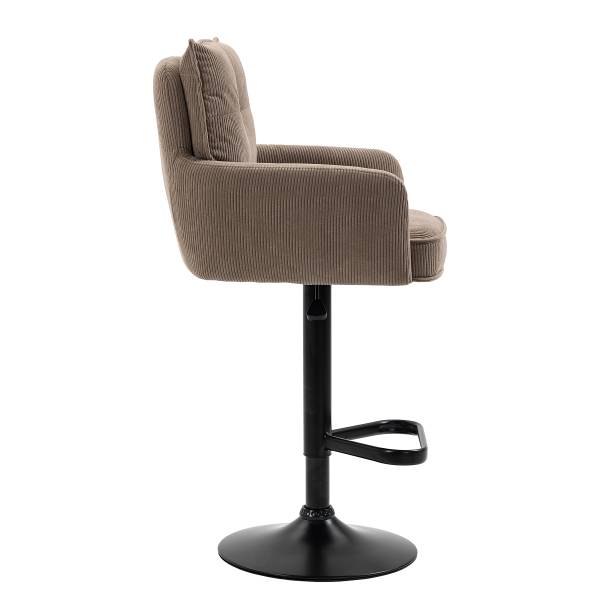 Drehbarer Barstuhl DIDRIP 2er-Set Höhenverstellbar - Braun - Teller