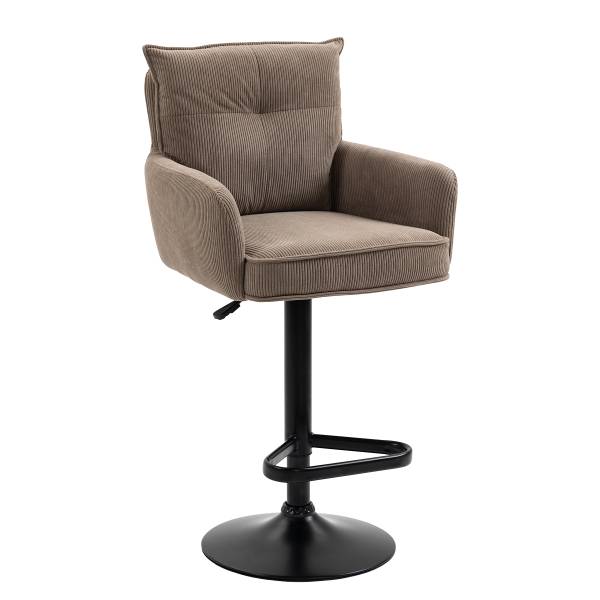 Drehbarer Barstuhl DIDRIP 2er-Set Höhenverstellbar - Braun - Teller