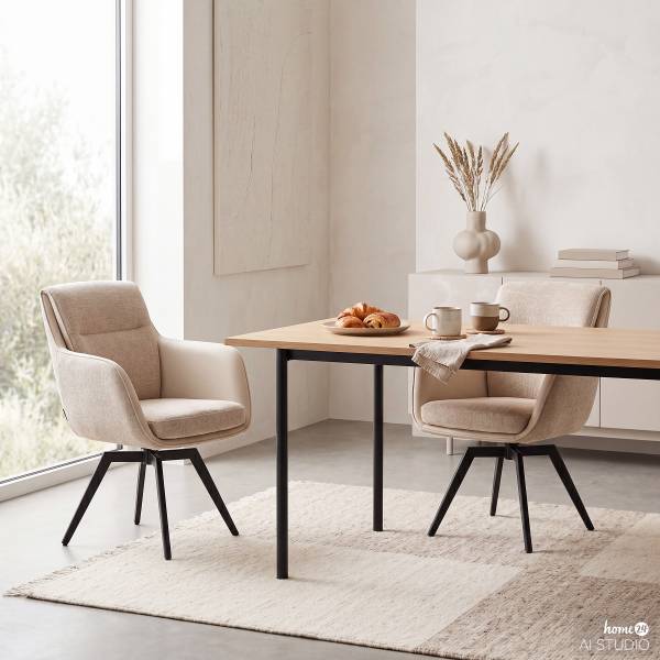Set di 2 sedie girevoli MARPLE Beige