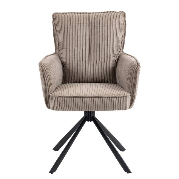Drehbarer Armlehnenstuhl SALVIN 2er-Set Cappuccino
