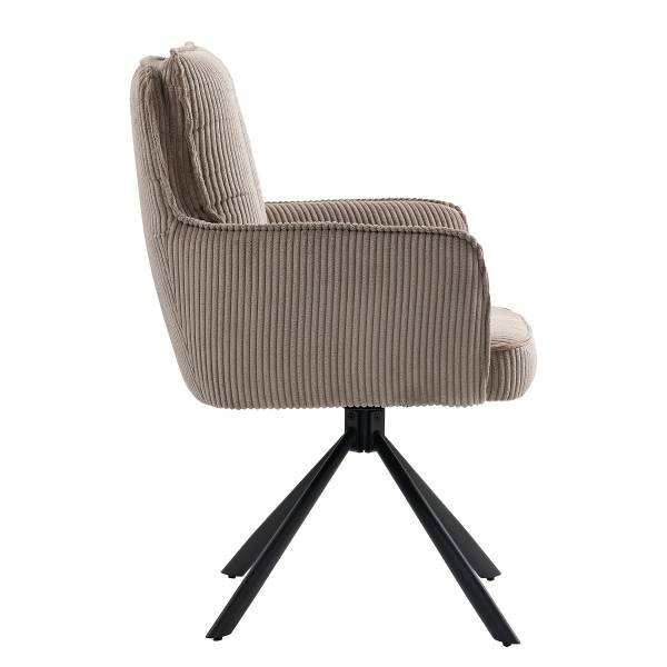Drehbarer Armlehnenstuhl SALVIN 2er-Set Cappuccino