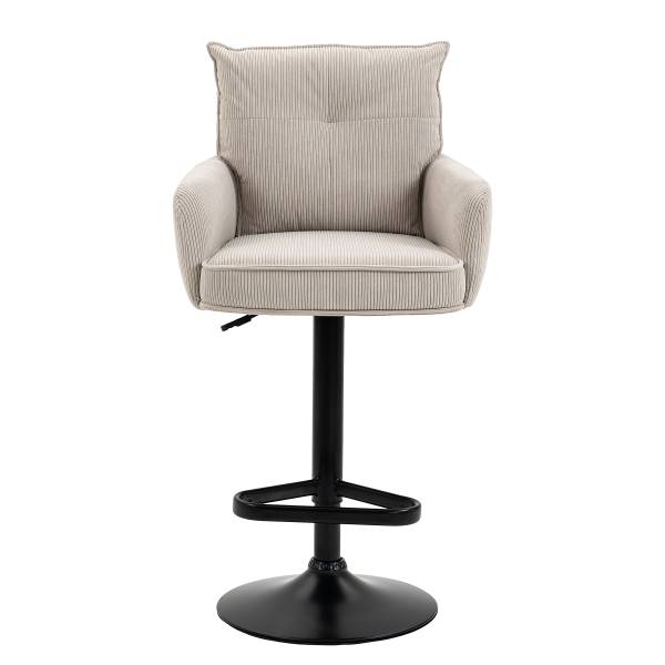 Drehbarer Barstuhl DIDRIP 2er-Set Höhenverstellbar - Beige - Teller