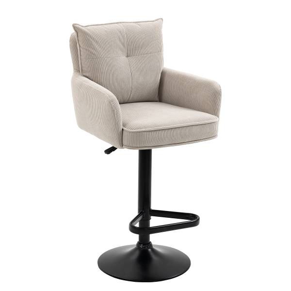 Drehbarer Barstuhl DIDRIP 2er-Set Höhenverstellbar - Beige - Teller