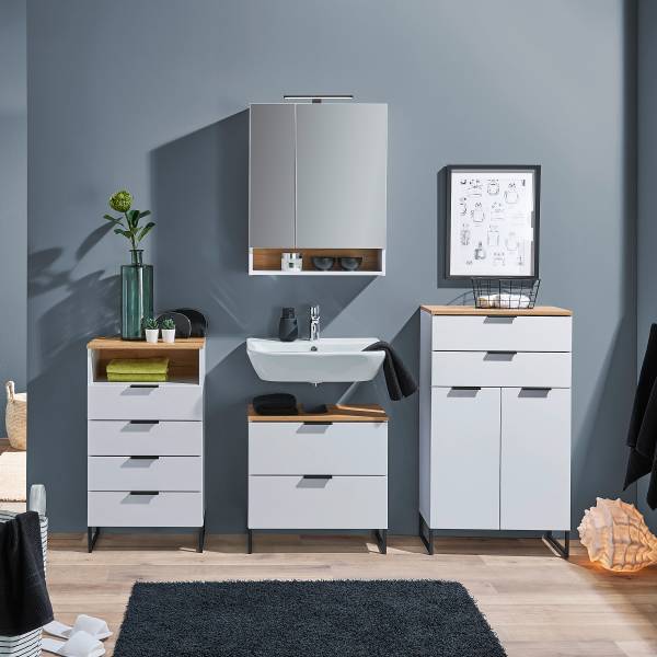 Unterschrank Emporia 4 Schubladen Matt Weiß