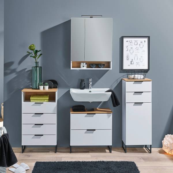 Unterschrank Emporia 4 Schubladen Matt Weiß