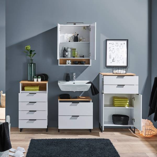 Unterschrank Emporia 4 Schubladen Matt Weiß