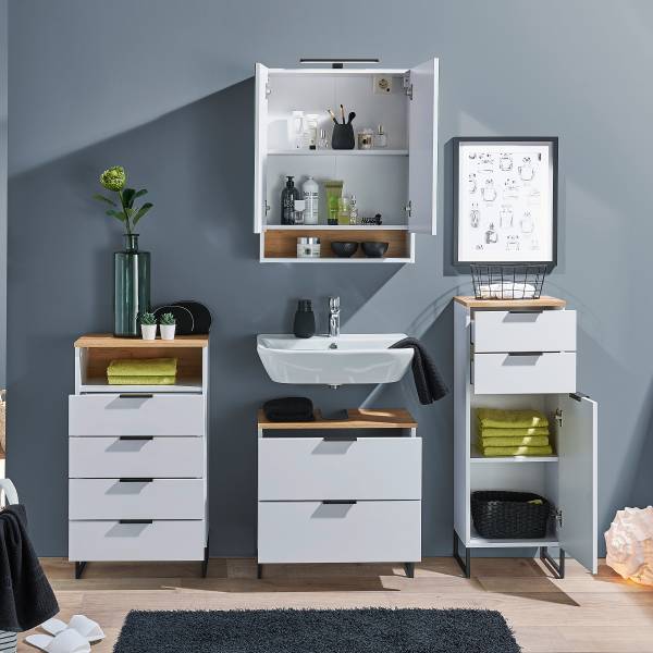 Unterschrank Emporia 4 Schubladen Matt Weiß