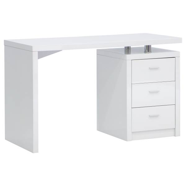 Schreibtisch Elewu Weiß - Holzwerkstoff - Metall - 120 x 76 x 55 cm