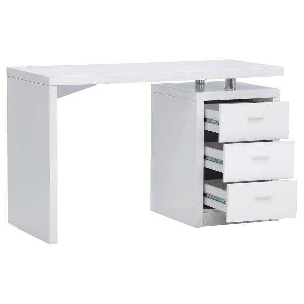 Schreibtisch Elewu Weiß - Holzwerkstoff - Metall - 120 x 76 x 55 cm