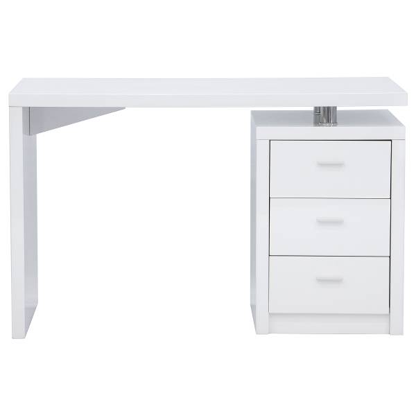 Schreibtisch Elewu Weiß - Holzwerkstoff - Metall - 120 x 76 x 55 cm