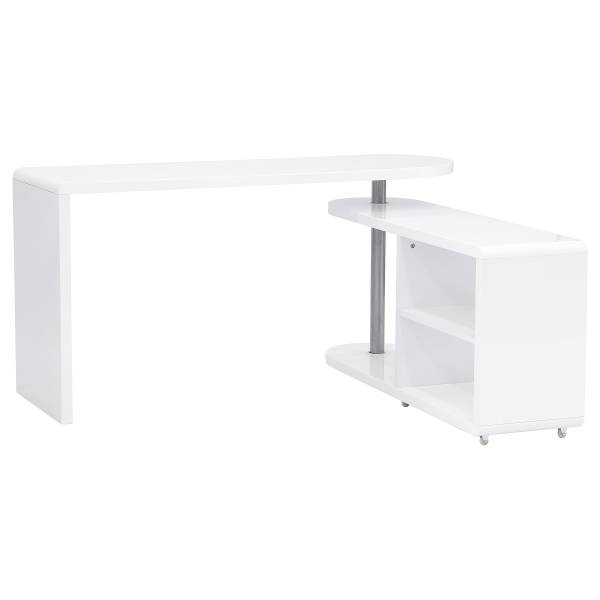 Bureau d'angle Riwes Blanc - Bois manufacturé - Métal - 145 x 75 x 50 cm