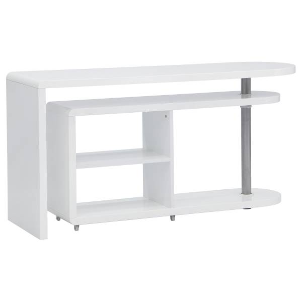 Bureau d'angle Riwes Blanc - Bois manufacturé - Métal - 145 x 75 x 50 cm