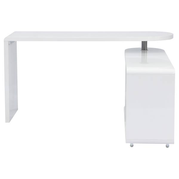 Bureau d'angle Riwes Blanc - Bois manufacturé - Métal - 145 x 75 x 50 cm