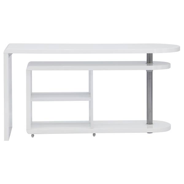 Bureau d'angle Riwes Blanc - Bois manufacturé - Métal - 145 x 75 x 50 cm