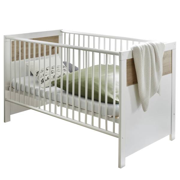 Babybett Ivia Weiß / Eiche Artisan Dekor