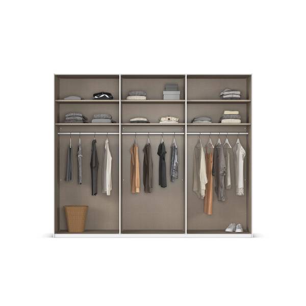 Schwebetürenschrank Scale Fango - Breite: 271 cm - Ohne Spiegeltür/-en