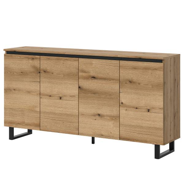 Dressoir Tomasa Evoke eikenhouten look - Breedte: 160 cm