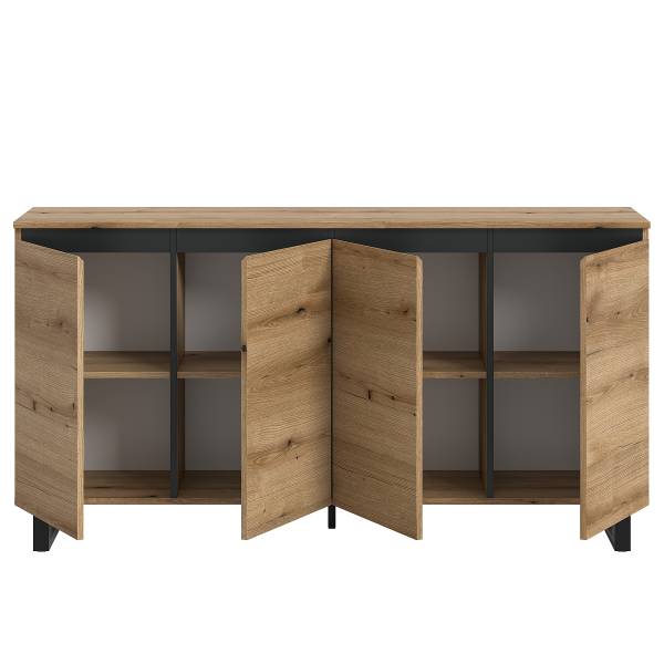 Dressoir Tomasa Evoke eikenhouten look - Breedte: 160 cm