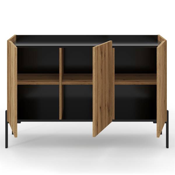 Sideboard Neo Eiche Evoke Dekor / Schwarz