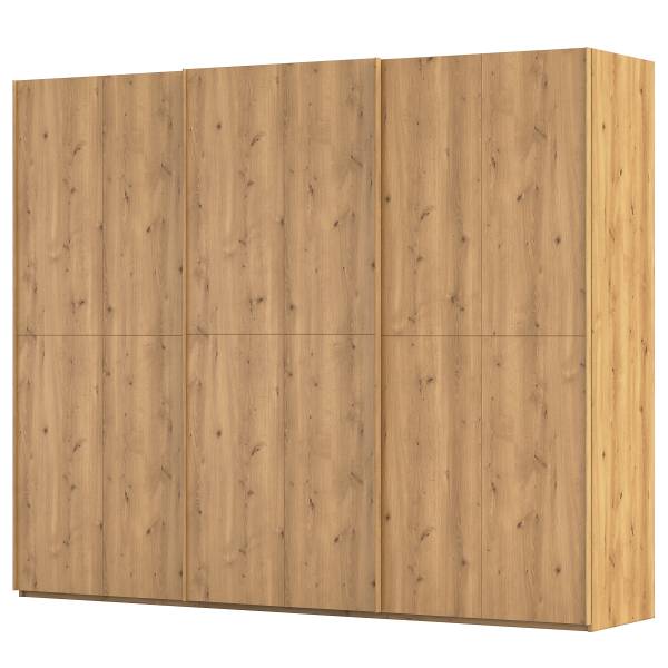 Schwebetürenschrank Scale Asteiche teilmassiv - Breite: 271 cm - Braun - Ohne Spiegeltür/-en