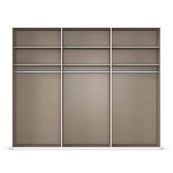 Schwebetürenschrank Scale Asteiche teilmassiv - Breite: 271 cm - Braun - Ohne Spiegeltür/-en