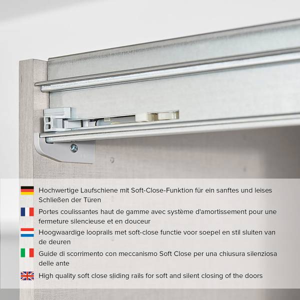 Schwebetürenschrank Scale mit Glas Matt Fango - Breite: 181 cm